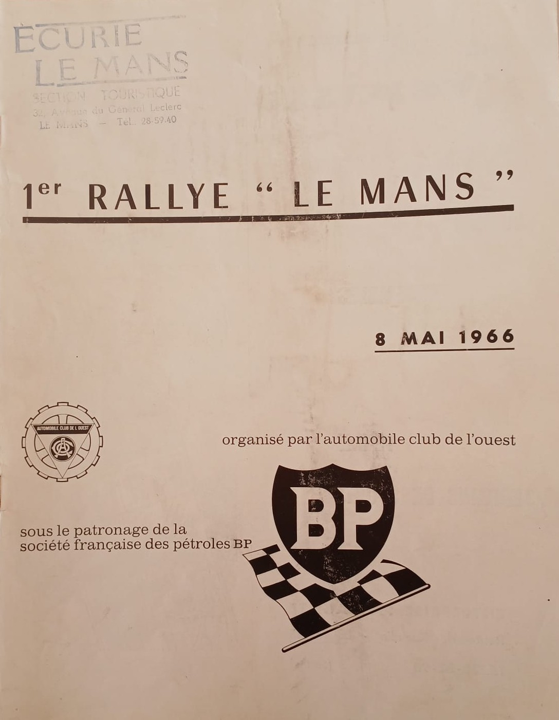 Affiche 1er rallye Le Mans