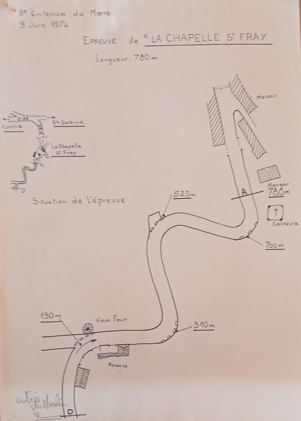 9e Rallye Le Mans - Tracé la chapelle St Fray