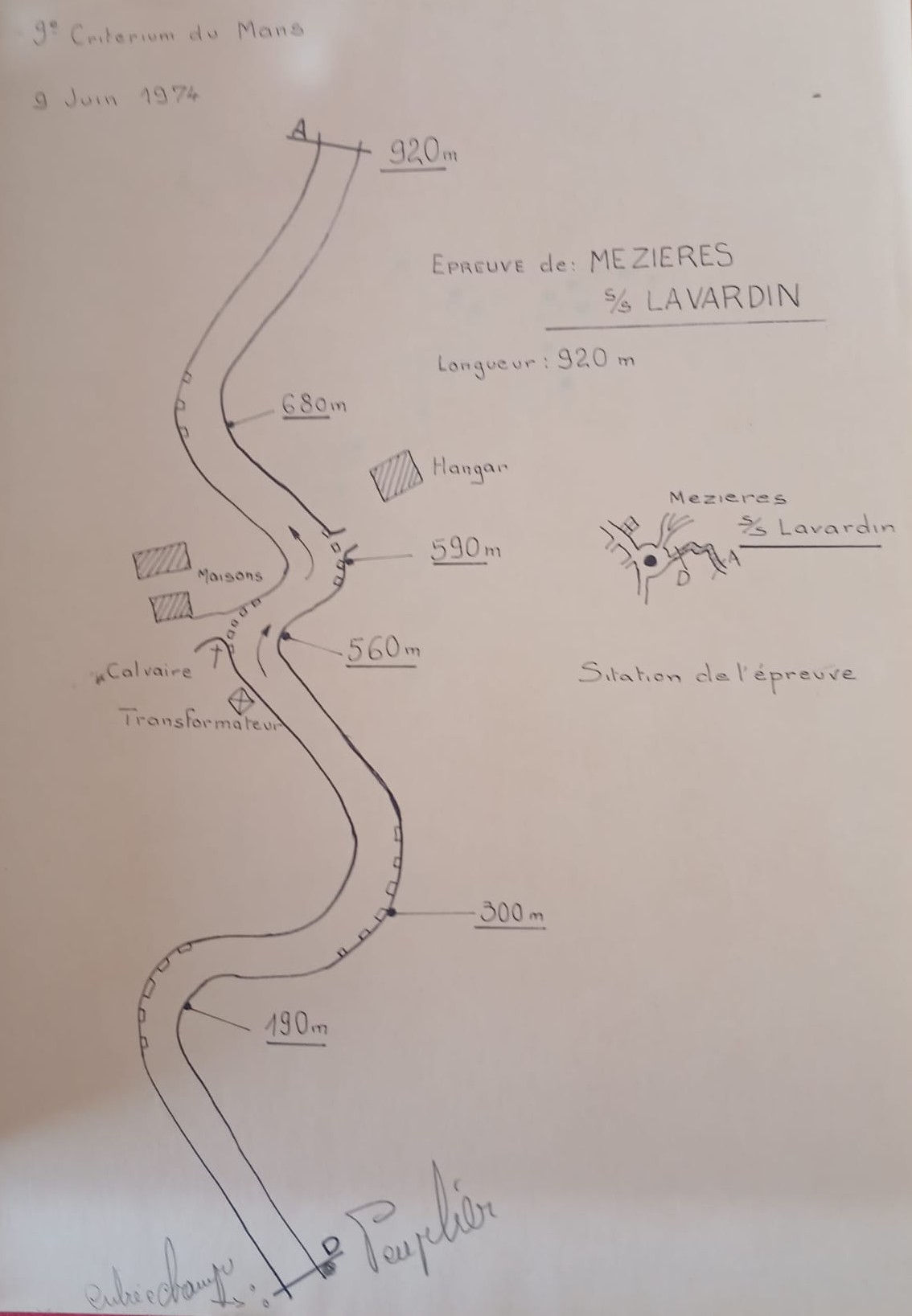 9e Rallye Le Mans - Tracé Mezieres Lavardin